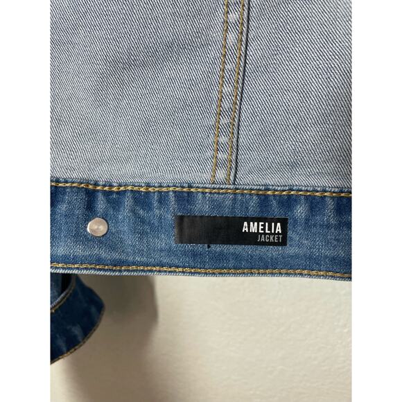 Kut from the Kloth Amelia Jean Jacket Small Womens Distressed Classic Trucker - Picture 5 of 5